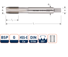 Rotec 341.1250 HSSE 800 M.Tap BSP G 1.1/4-11