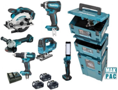 Makita DLX8100J Comboset 18V 3 x 5,0Ah - De nieuwste combo 5,0 AH machines