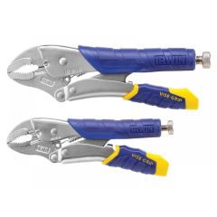 Irwin T214T Griptangen set met gebogen bek, draadknipper en snelontgrendeling 7WR 175 mm en 10WR 250 mm