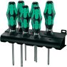 Wera 05105622001 335/350/355/6 Schroevendraaierset Kraftform Plus Lasertip + houder, 6-delig - 2