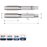 Rotec 306.1030 HSS Handtappenset 2-dlg DIN 2181 BSF 3/4-12 - 1