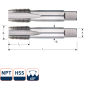 Rotec 314.0018 HSS Handtappenset 1/2 x 14 NPT (2) - 1