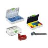 Festool TNMultipack T-Loc multipack gevulde systainers: 50-delige HM frezenset + 14-Delige gatzagenset + Spaanplaatsschroeven Assorti - 3